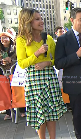 Savannah's multi-color plaid skirt on Today
