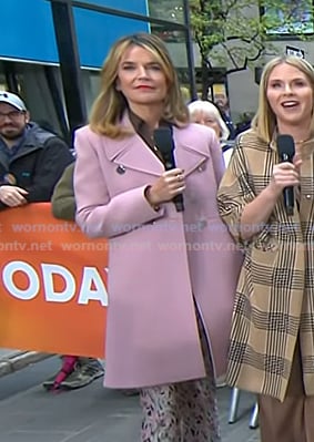 Savannah's pink double breasted coat on Today