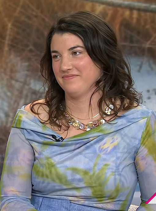 Shannon's blue floral off shoulder top on Today