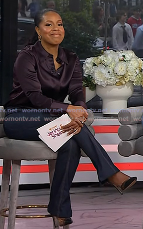 Sheinelle's black pvc patent pumps on Today