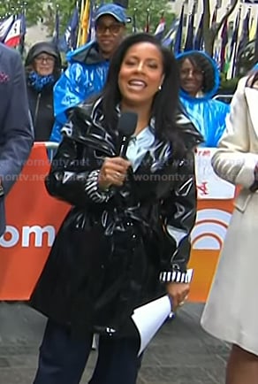 Sheinelle's black rain coat on Today