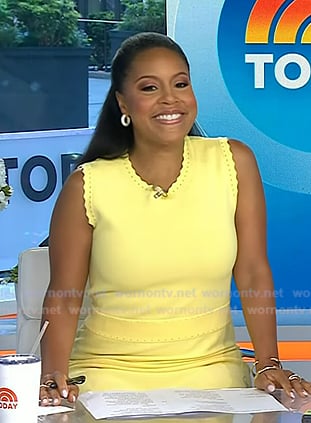 Sheinelle's yellow scalloped dress on Today
