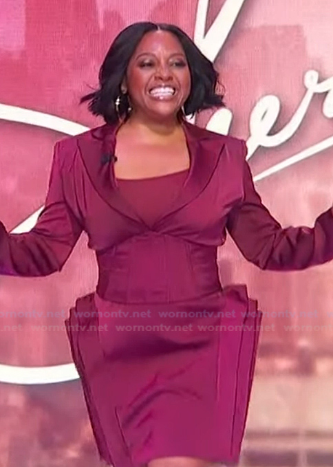 Sherri's burgundy dress on Sherri