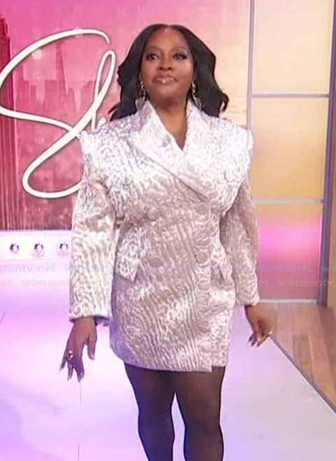 Sherri's double breasted textured blazer on Sherri
