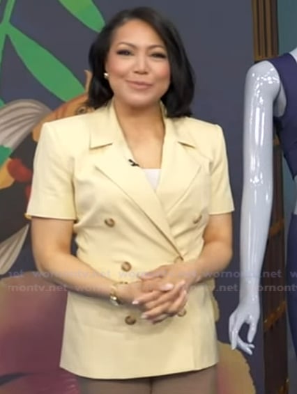 Stephanie's yellow short sleeve blazer on Good Morning America