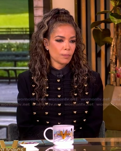 Sunny's black double breasted jacket on The View