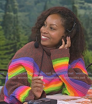 Talia Parkinson-Jones's rainbow chevron sweater on Today