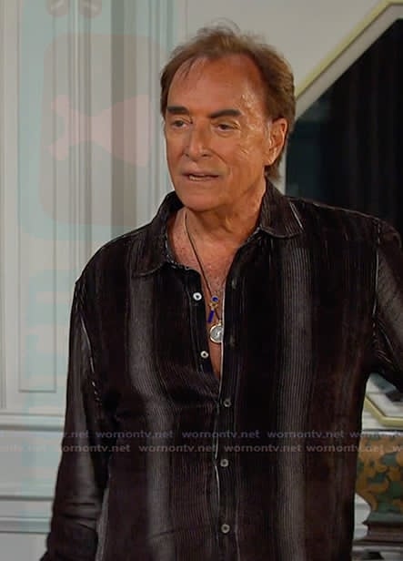 Tony's black striped button down shirt on Days of our Lives