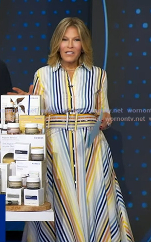 Tory's multicolor stripe shirtdress on Good Morning America
