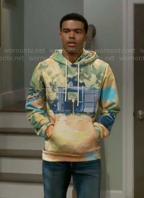 Tyrell's graphic print hoodie on Beyond the Gates