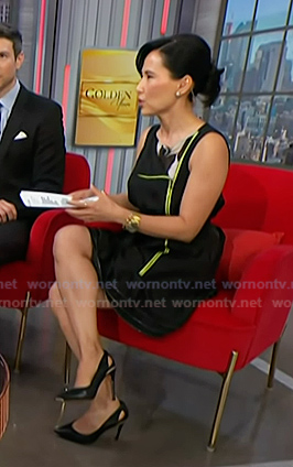 Vicky's black cutout heel pumps on NBC News Daily