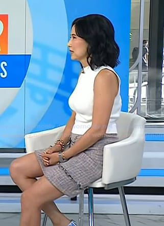 Vicky's mixed media tweed dress on Today