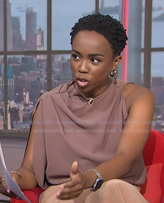 Zinhle's gathered asymmetric top on NBC News Daily