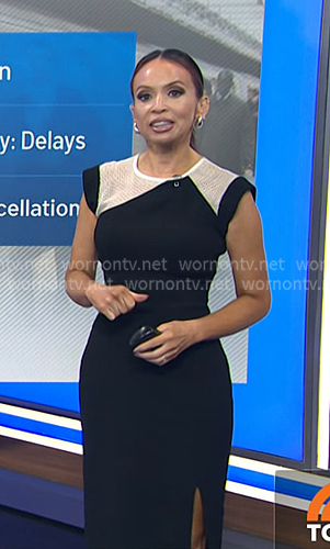 Adelle's black mesh panel sheath dress on Today