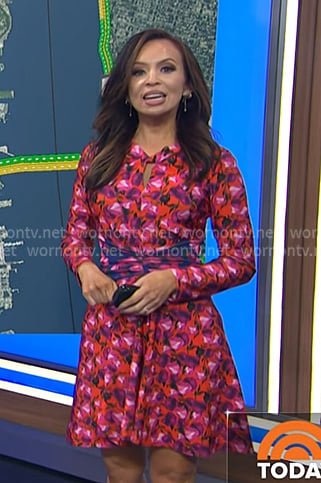 Adelle's orange floral print dress on Today