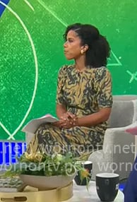 Adriana Diaz's abstract print maxi dress on CBS Mornings