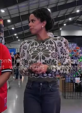 Adriana Diaz's floral print top on CBS Mornings