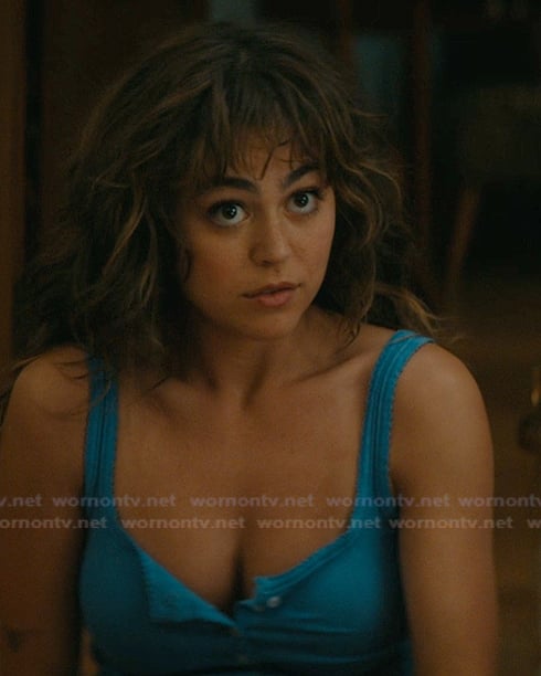 Allie's blue button down tank on Off Campus