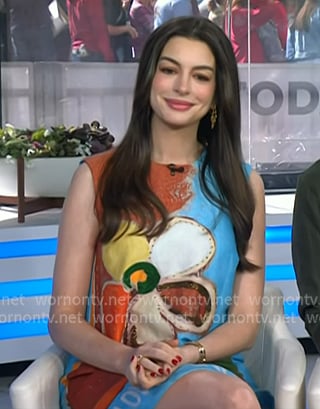 Anne Hathaway's floral print shift dress on Today