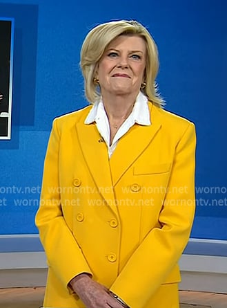Anne's yellow double breasted blazer and pants on Today