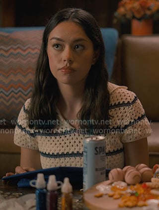 Annie's crochet striped polo top on Sweet Magnolias