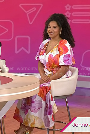 Arianna's floral puff sleeve dress on Today