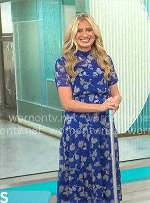 Ashley Belman's blue floral dress on CBS Mornings