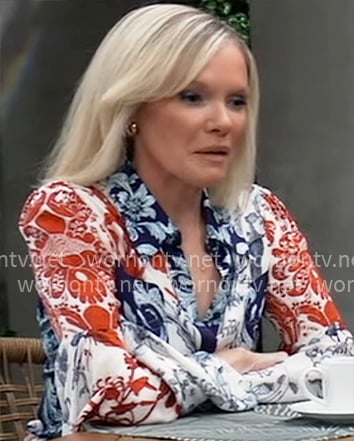 Ava's mixed floral blouse on General Hospital