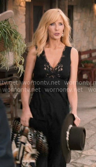 Beth's black lace detail dress on Dutton Ranch