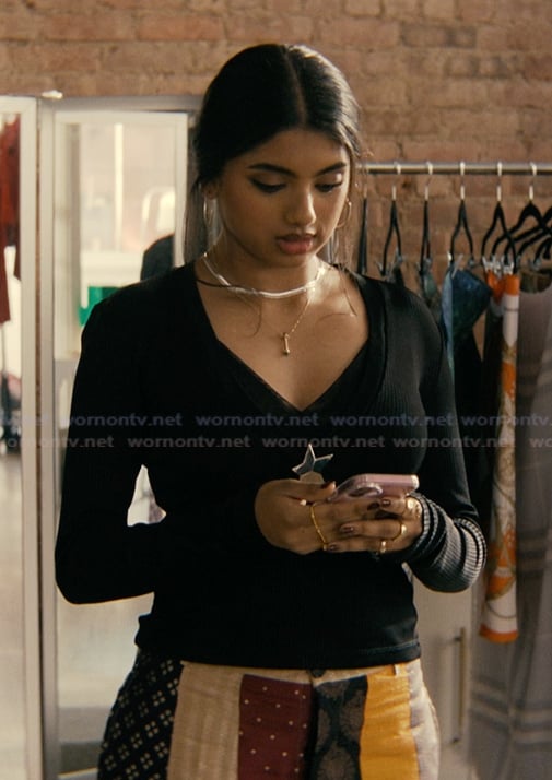 Abby's black star studded top and shorts on Not Suitable For Work
