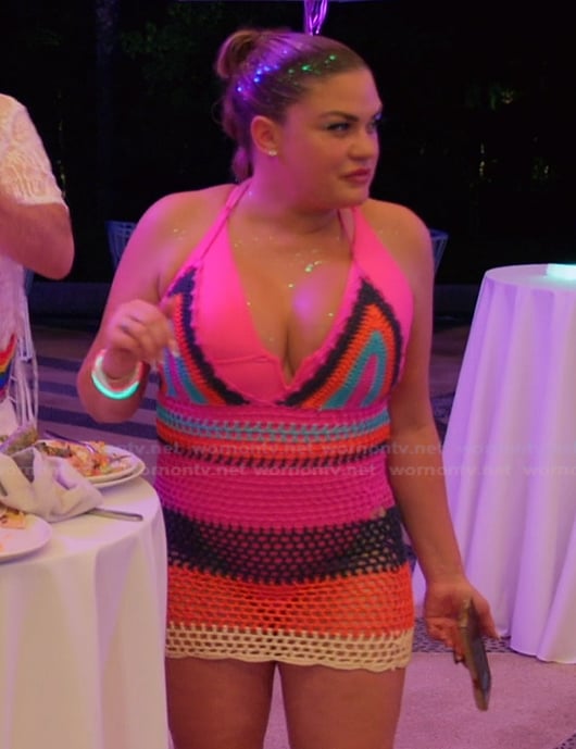 Brittany's crochet knit coverup dress on The Valley