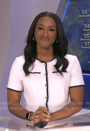 Brittany's white contrast trim dress on Good Morning America
