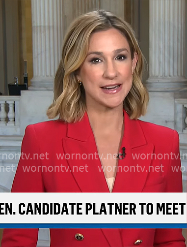 Caitlin Huey Burns's red blazer on CBS Mornings
