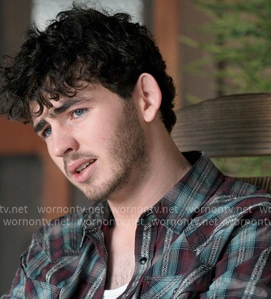 Carter's red and blue plaid shirt on Dutton Ranch