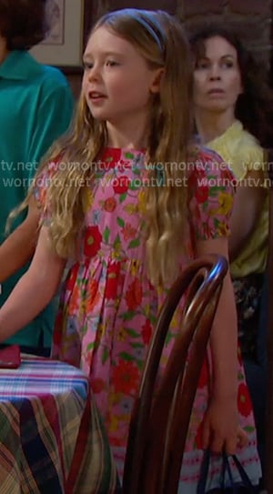 Charlotte’s pink floral dress on Days of our Lives