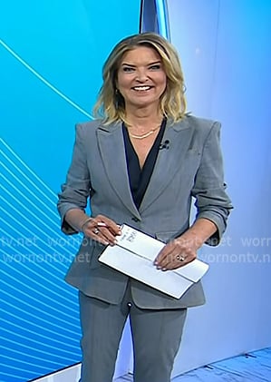 Christine Romans' grey blazer and cropped pants on Today
