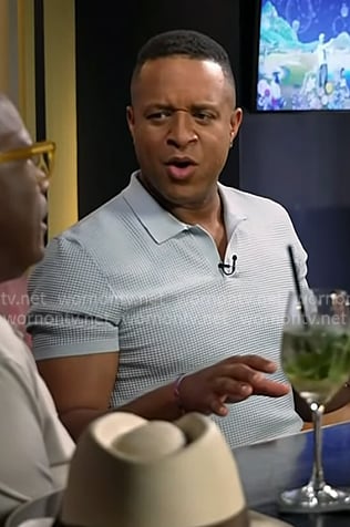 Craig's blue waffle mesh polo on Today