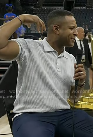 Craig's snap button knit polo on Today