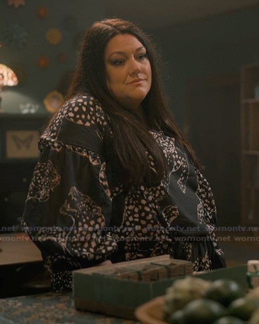 Dana's animal print pajamas on Sweet Magnolias