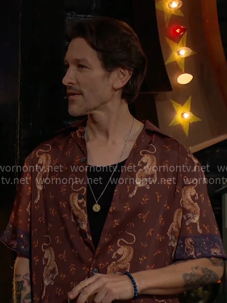 Daniel's tiger print shirt on The Young and the Restless