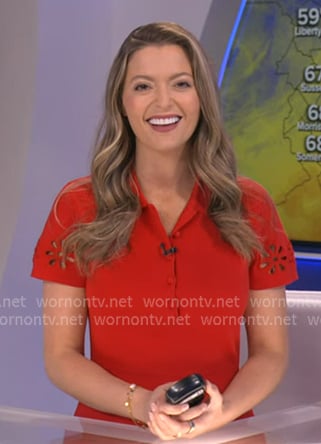 Dani's red eyelet polo dress on Good Morning America