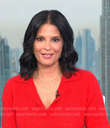Darlene's red collared polo sweater on Today