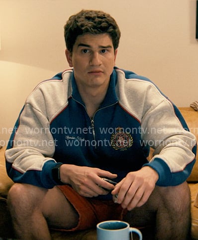 Davis' blue colorblock sweatshirt on Not Suitable For Work