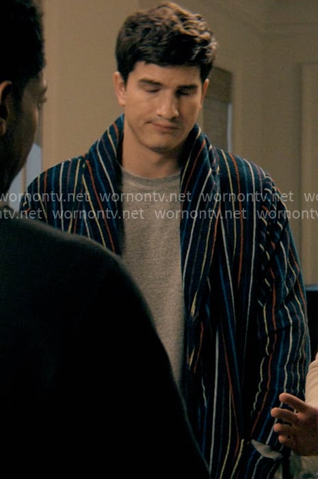 Davis' striped robe on Not Suitable For Work