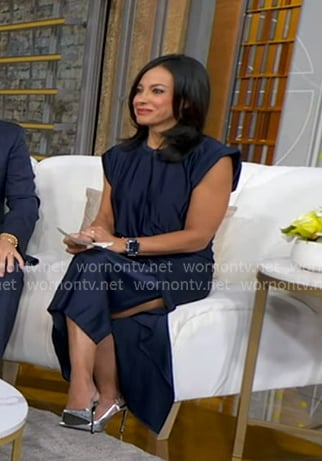 Dr. Tara Narula's navy gathered dress on Good Morning America