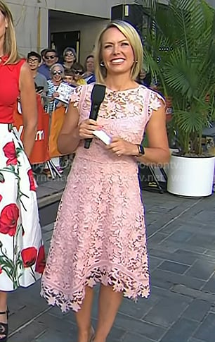 Dylan's blush pink floral lace dress on Today