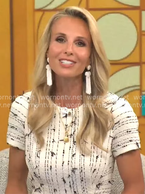 Elisabeth Hasselbeck's white tweed dress on CBS Mornings