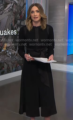 Ellison's black long sleeve dress on NBC News Daily