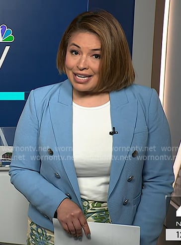 Gilma's blue double breasted blazer on NBC News Daily