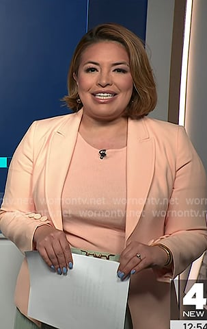 Gilma's pink button sleeve blazer on NBC News Daily